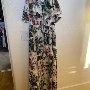 Windsor Floral Jumpsuit with Cape Overlay